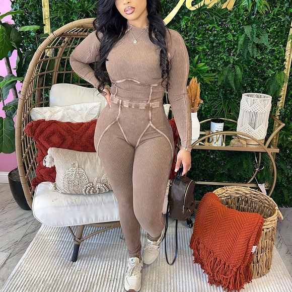 Pants - Ribbed Sculpting Two-Piece Set